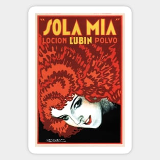 SOLA MIA Italian Hair Shampoo Lotion Advertisement Vintage Art Deco Sticker